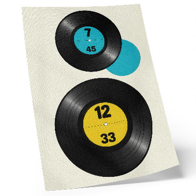 Wandposter Moderne vinylplaten in geel turkoois