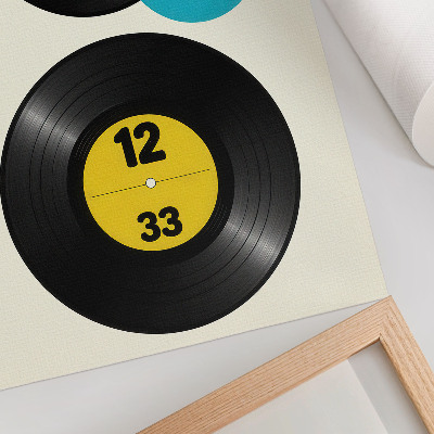 Wandposter Moderne vinylplaten in geel turkoois