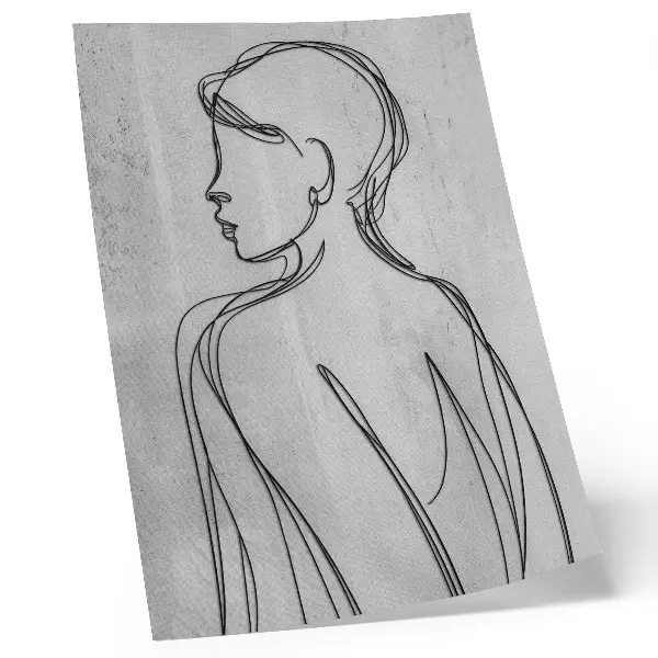 Decoratieve poster met verfijnde lijnen en een moderne uitstraling in elegante grijstinten