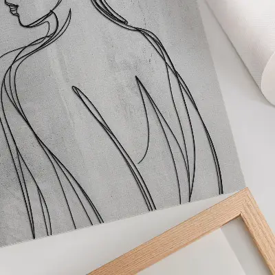 Decoratieve poster met verfijnde lijnen en een moderne uitstraling in elegante grijstinten