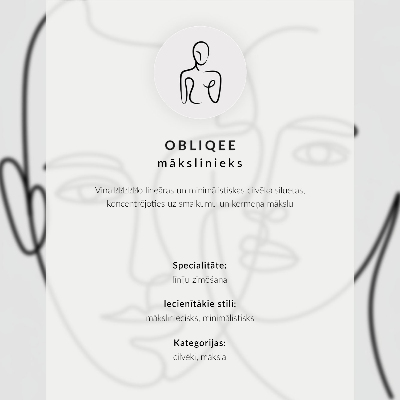 Wandposter Minimalistische gezichtscontouren, moderne schets