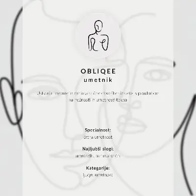 Wandposter met minimalistische gezichtscontouren als moderne schets