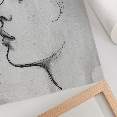 Wandposter Minimalistische gezichtscontouren, moderne schets