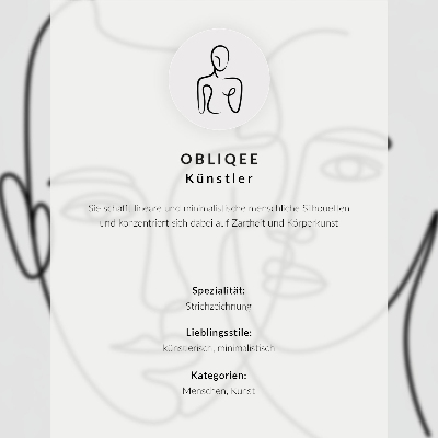 Wandposter Minimalistische gezichtscontouren, moderne schets
