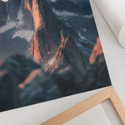 Decoratieve poster Bergen in het licht van de zonsondergang, pastelkleuren