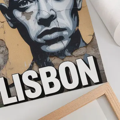 Poster met streetstyle motief van een gezicht en motiverende tekst