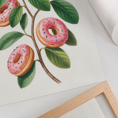 Decoratieve poster Roze knoppen groene bladeren takje humoristisch