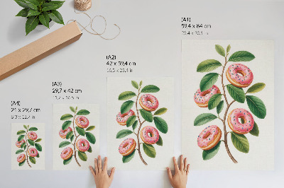 Decoratieve poster Roze knoppen groene bladeren takje humoristisch