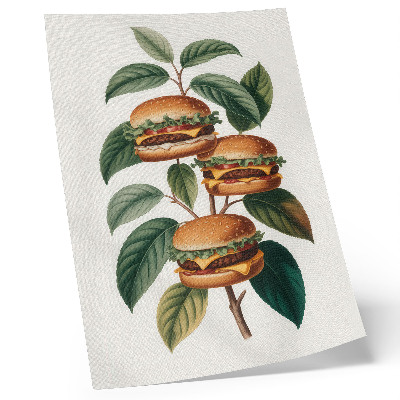 Wandposter Hamburgers die groeien aan de takken van een groene boom