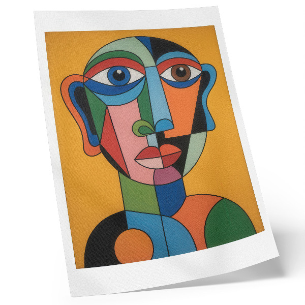 Decoratieve poster Geometrisch portret in levendige kleuren, moderne stijl