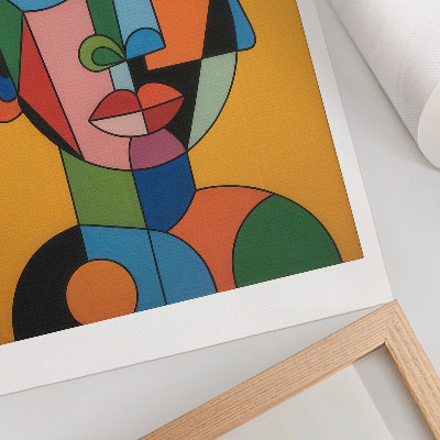 Decoratieve poster Geometrisch portret in levendige kleuren, moderne stijl