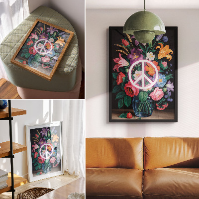 Wandposter Een kleurrijk boeket bloemen, een symbool van vrede.