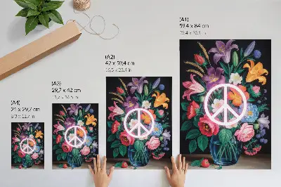 Wandposter een kleurrijk boeket bloemen als symbool van vrede