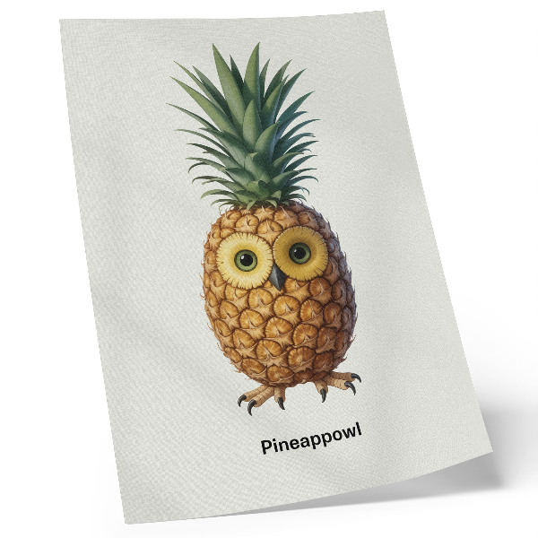 Poster Een fantasierijke combinatie van ananas en uil