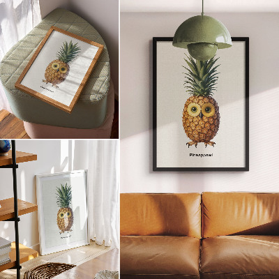 Poster Een fantasierijke combinatie van ananas en uil