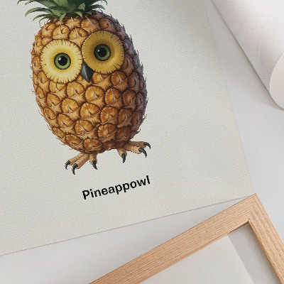 Poster Een fantasierijke combinatie van ananas en uil
