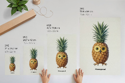 Poster Een fantasierijke combinatie van ananas en uil