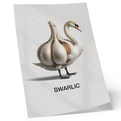 Wandposter Zwaan gecombineerd met knoflooksurrealisme