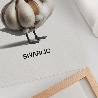 Wandposter Zwaan gecombineerd met knoflooksurrealisme