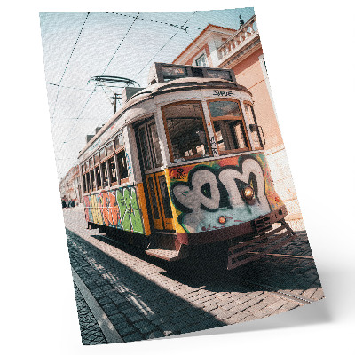 Decoratieve poster Tramgraffiti stedelijke straatarchitectuur