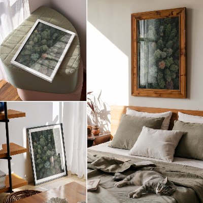 Decoratieve poster Boslandschap van bovenaf gezien met verschillende bladkleuren