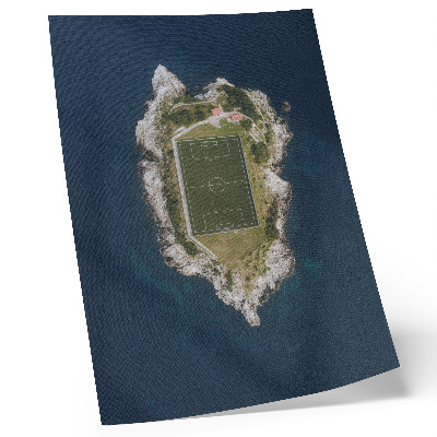 Wandposter Een kampeerplek op een eiland omgeven door een turquoise zee.