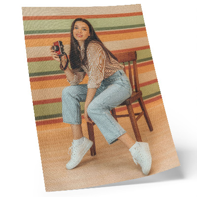 Wandposter Retro-inspiratie, positieve vibes, horizontale strepen