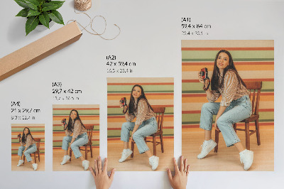Wandposter Retro-inspiratie, positieve vibes, horizontale strepen