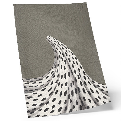 Poster Minimalistisch patroon met zwarte stippen op een beige achtergrond.