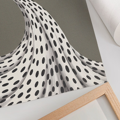 Poster Minimalistisch patroon met zwarte stippen op een beige achtergrond.