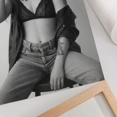 Poster monochroom portret met een minimalistisch thema vrijheid