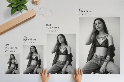 Poster monochroom portret met een minimalistisch thema vrijheid