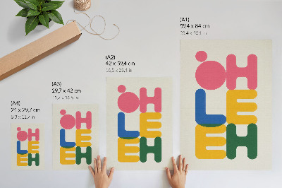 Decoratieve poster Geometrische letters in levendige kleuren