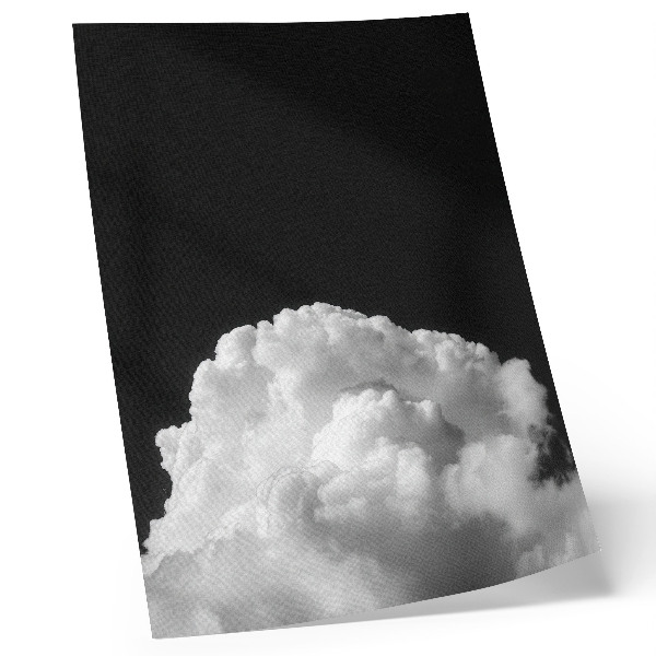 Wandposter Wolken op een zwarte achtergrond zonder overbodige details.
