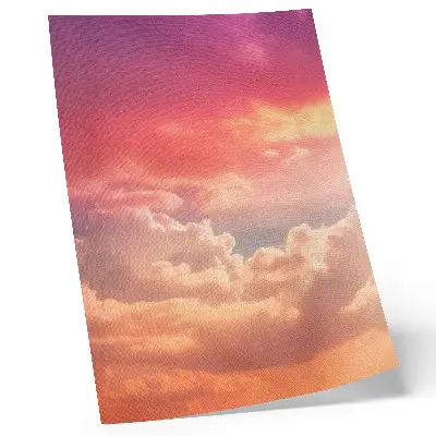 Poster met pastelkleurige wolken bij een vredige zonsondergang