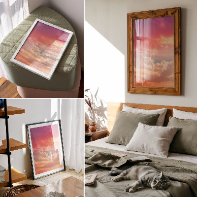 Poster Pastelkleurige wolken, vredige zonsondergang