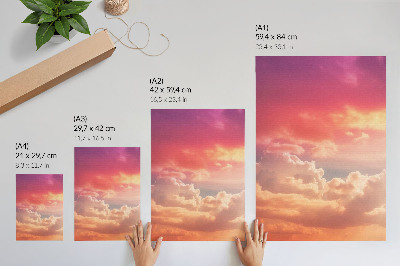Poster Pastelkleurige wolken, vredige zonsondergang