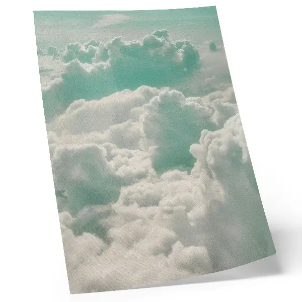 Decoratieve poster wolken in de blauwe lucht voor vrede en harmonie