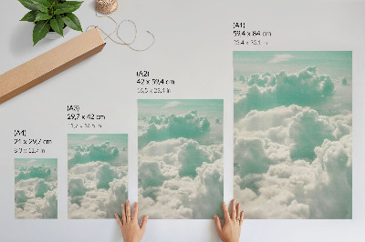 Decoratieve poster Wolken in de blauwe lucht, vrede, harmonie