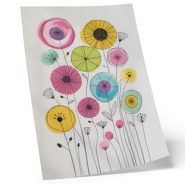 Wandposter Kleurrijke bloemen in moderne stijl, vrolijkheid