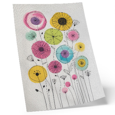 Wandposter Kleurrijke bloemen in moderne stijl, vrolijkheid