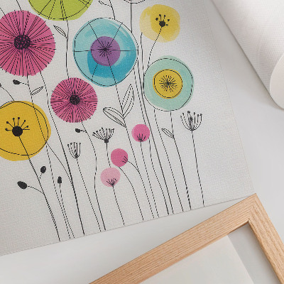 Wandposter Kleurrijke bloemen in moderne stijl, vrolijkheid