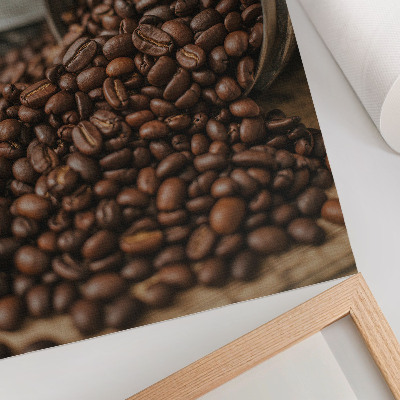 Poster Koffiebonen in een willekeurige samenstelling, rechtstreeks uit het blik.