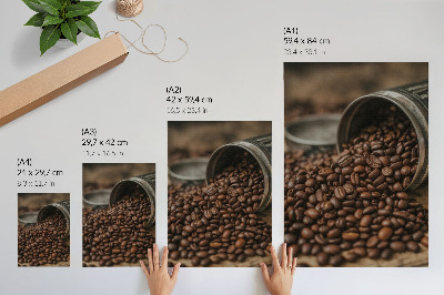 Poster Koffiebonen in een willekeurige samenstelling, rechtstreeks uit het blik.