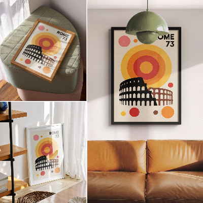 Poster Colosseum Artistieke Retro Cirkels