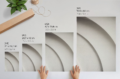 Decoratieve poster Een minimalistische compositie met witte rondingen.