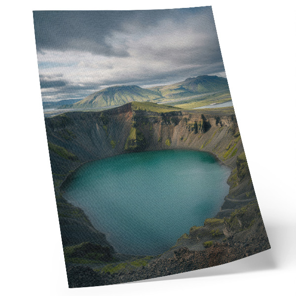 Wandposter Turkoois meer, bergen, prachtige wolken