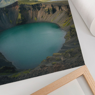 Wandposter Turkoois meer, bergen, prachtige wolken