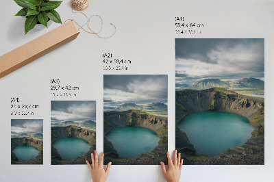 Wandposter Turkoois meer, bergen, prachtige wolken