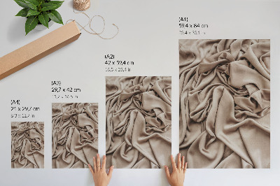Decoratieve poster Beige stof, delicate plooien, gezellige sfeer